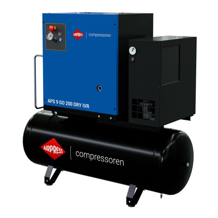 Compresseur à vis APS 9 GO 200 Combi Dry IVR 10 CV/7,5 kW 10 bar 264-798 l/min 200 L