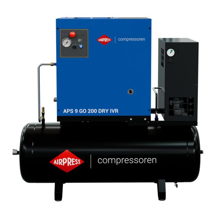 Compresseur à vis APS 9 GO 200 Combi Dry IVR 10 CV/7,5 kW 10 bar 264-798 l/min 200 L