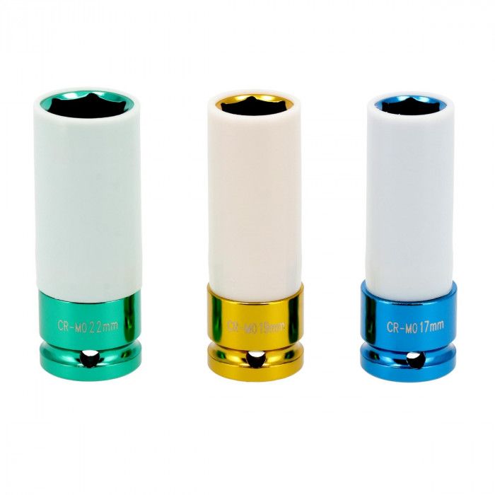 Coffret clé à choc pneumatique 1/2" 1112 Nm 8000 tr/min 6.2 bar +/- 225 l/min avec 6 Douilles