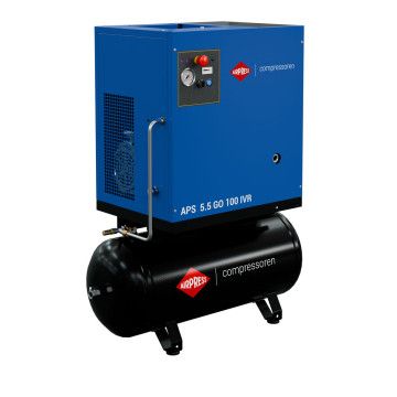 Compresseur à vis APS 5,5 GO 100 Combi IVR 5,5 CV/4 kW 10 bar 264-468 l/min 100 L
