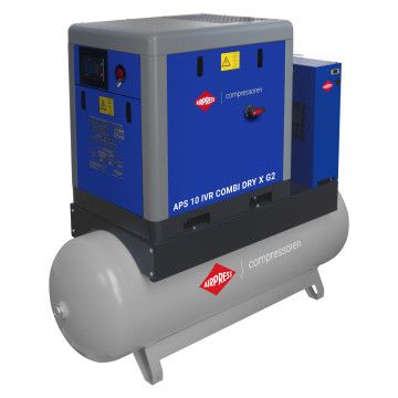 Compresseur à vis APS X 10 IVR Combi Dry G2 10 bar 10 ch/7,5 kW 380-1050 l/min 500 L