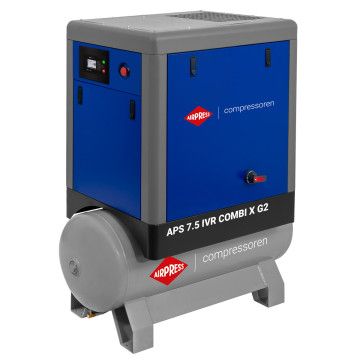 Compresseur à vis APS 7.5 IVR Combi X Onduleur 10 bar 7.5 ch/5.5 kW 290-790 L/min 200 litres