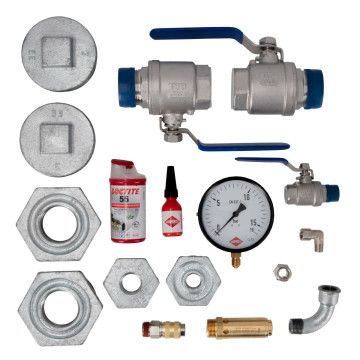 Kit d'installation pour Cuve 2000-3000 L (3") et Compresseur à vis 50-61 CV/37-45 kW (1 1/2") 16 bar
