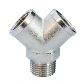 Raccord en Y égal 3/8" Mâle - 2 Femelle