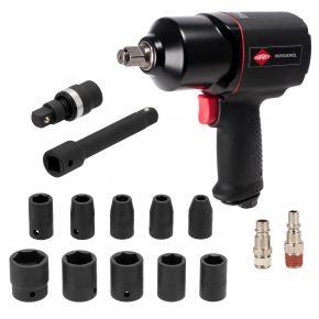 Coffret clé à choc 1/2" avec 10 Douilles +/- 225 l/min
