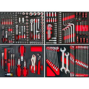Module complet de 217 outils pour servante d'atelier